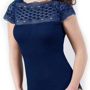 Womens XL, EGI Exclusive Collections Merino Wool Blend Lace Trim